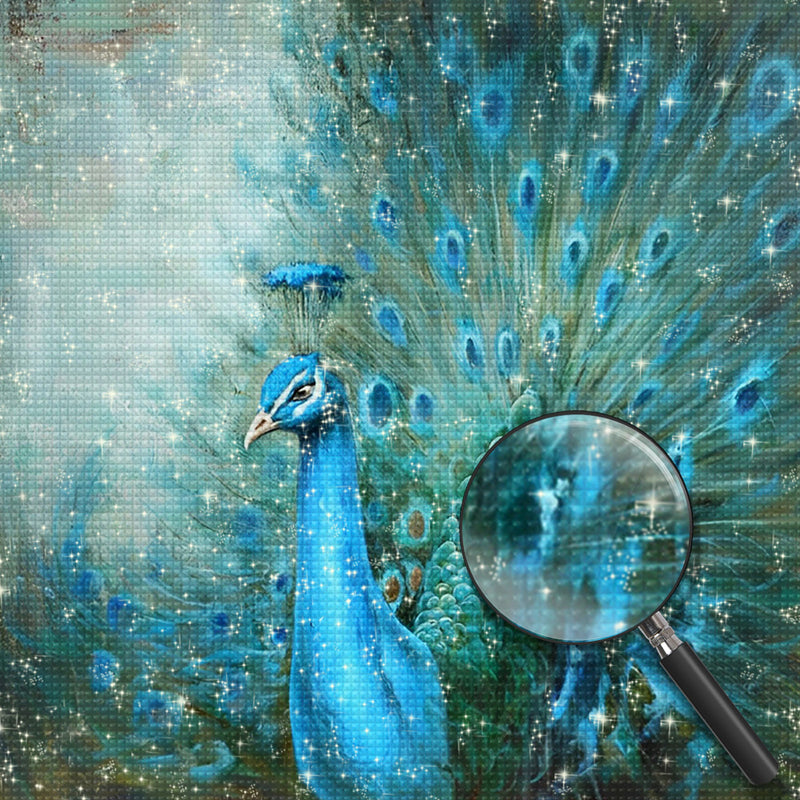 Schöner blauer Pfau Diamond Painting