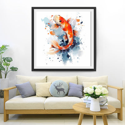 Schöner Roter Tinte Koi Diamond Painting