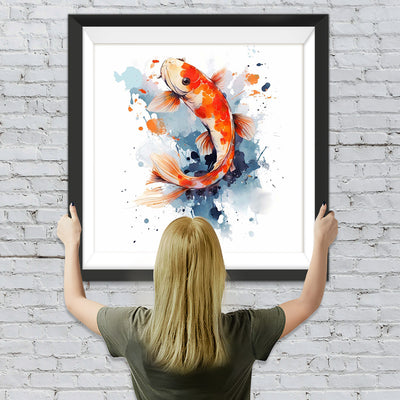 Schöner Roter Tinte Koi Diamond Painting