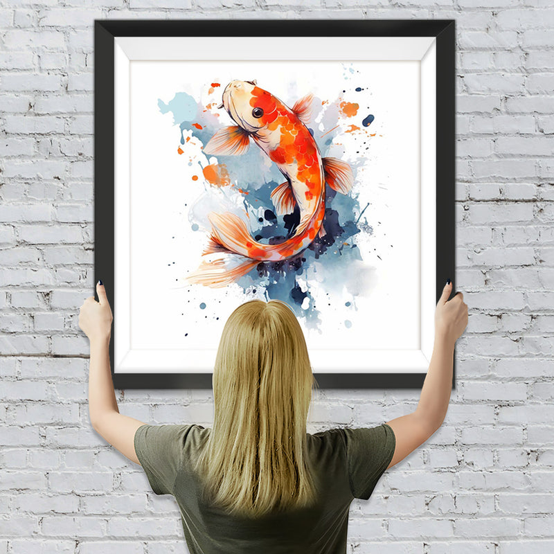 Schöner Roter Tinte Koi Diamond Painting
