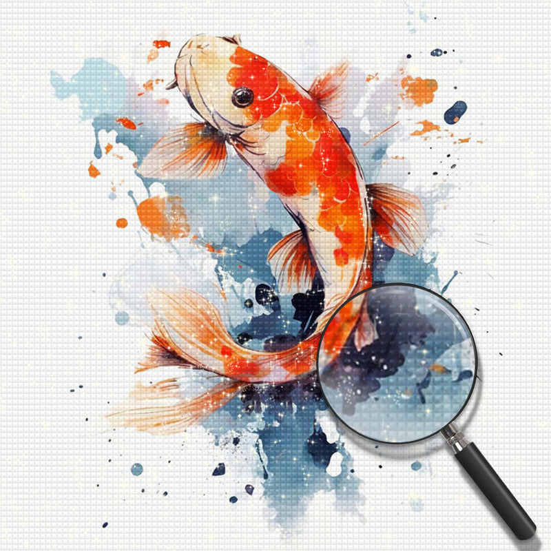 Schöner Roter Tinte Koi Diamond Painting
