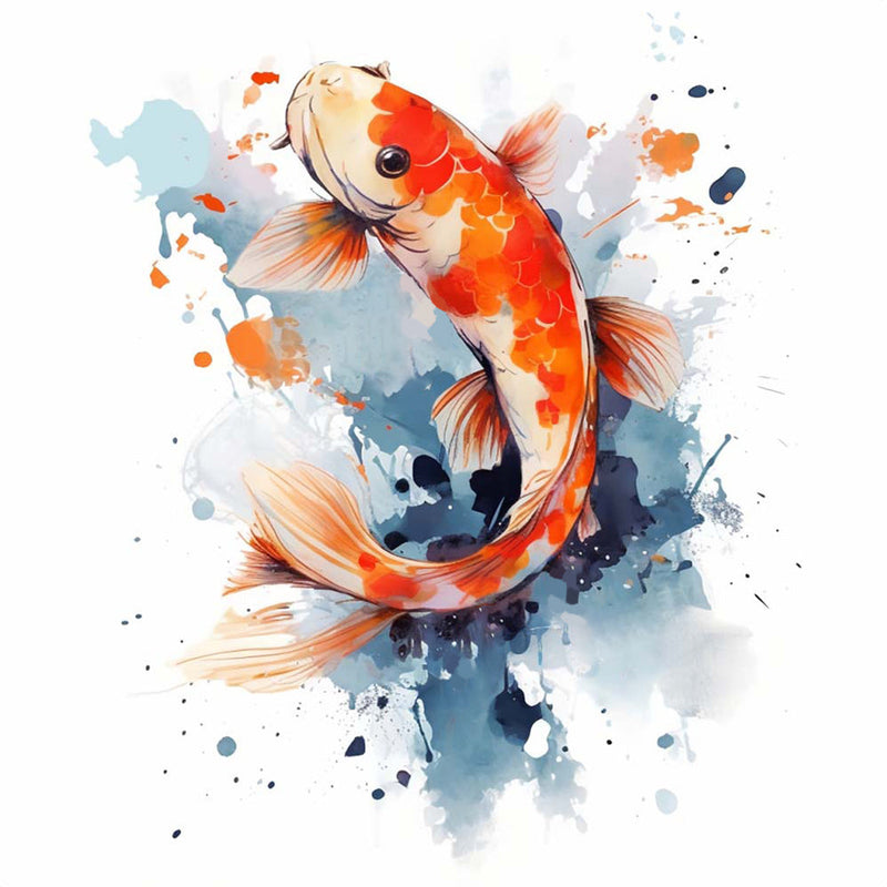 Schöner Roter Tinte Koi Diamond Painting