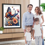 Schöner Schmetterling in Blumen Diamond Painting