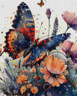 Schöner Schmetterling in Blumen Diamond Painting