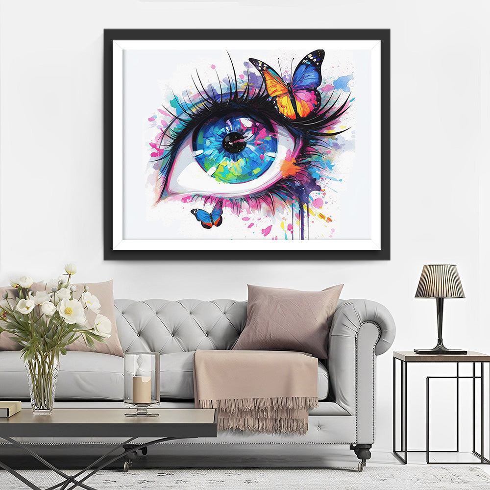 Schönes Auge und Schmetterling Diamond Painting