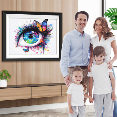 Schönes Auge und Schmetterling Diamond Painting