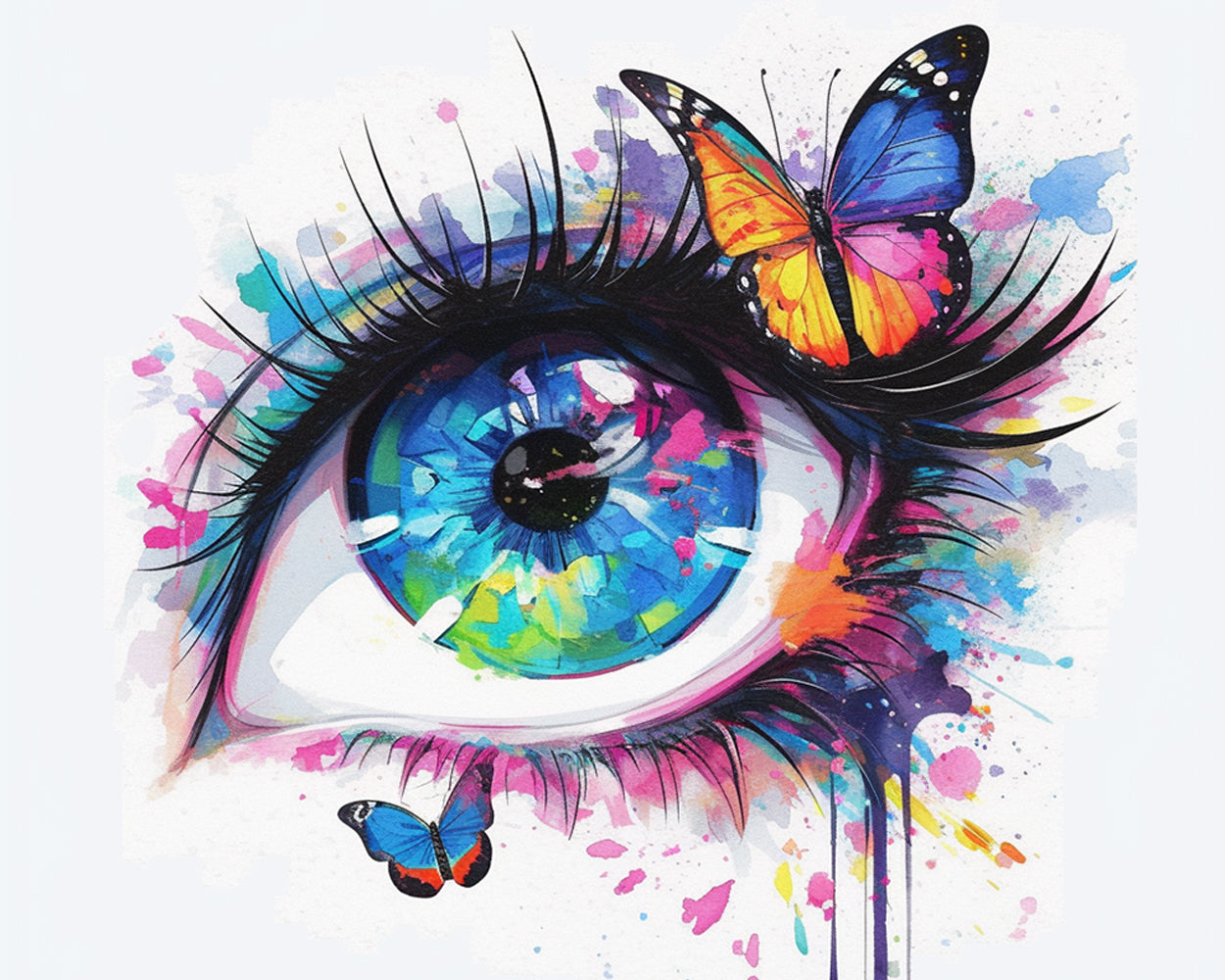 Schönes Auge und Schmetterling Diamond Painting