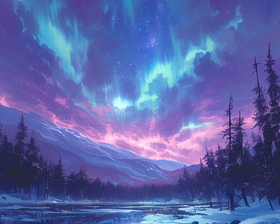 Schönes Polarlicht Diamond Painting