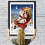 Schornstein Weihnachtsmann Rentier Diamond Painting