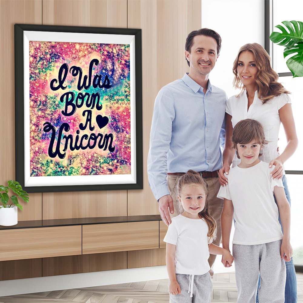 Schrift Einhorn Diamond Painting