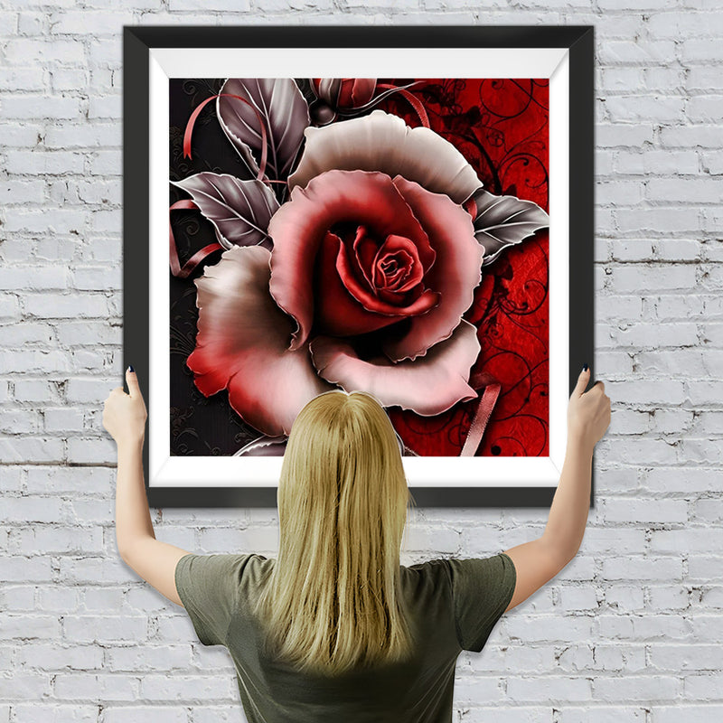 Schwarz-rote Rose Diamond Painting