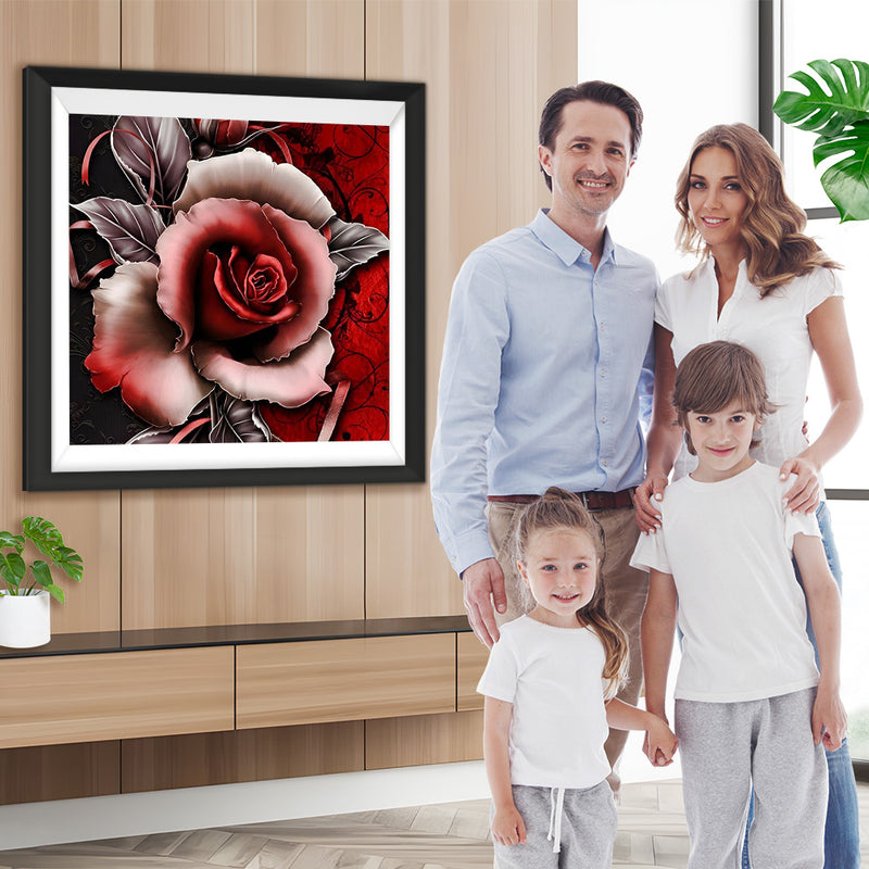 Schwarz-rote Rose Diamond Painting