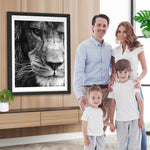 Schwarz-weißer Löwe Diamond Painting