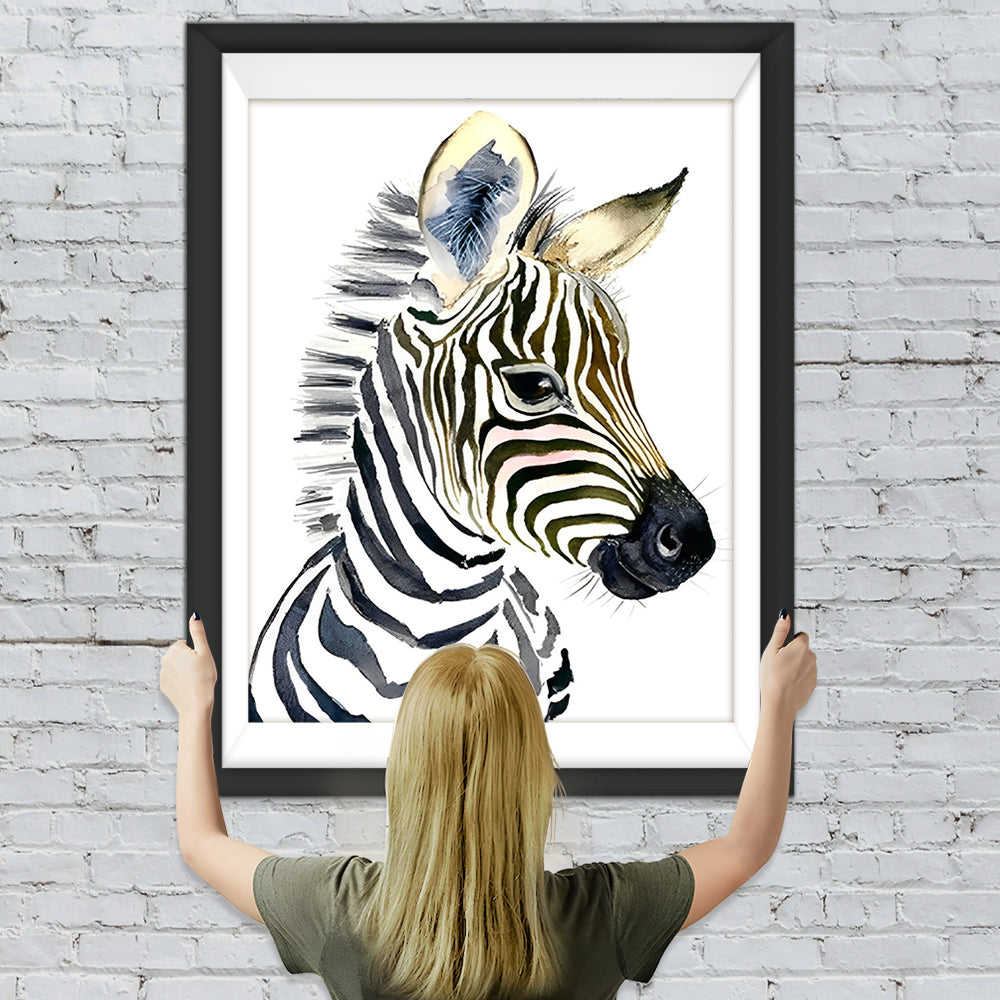 Schwarz-weißes Zebra Diamond Painting