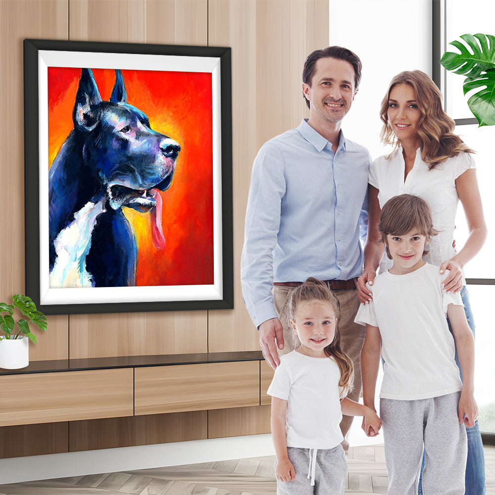 Schwarze Deutsche Dogge Diamond Painting