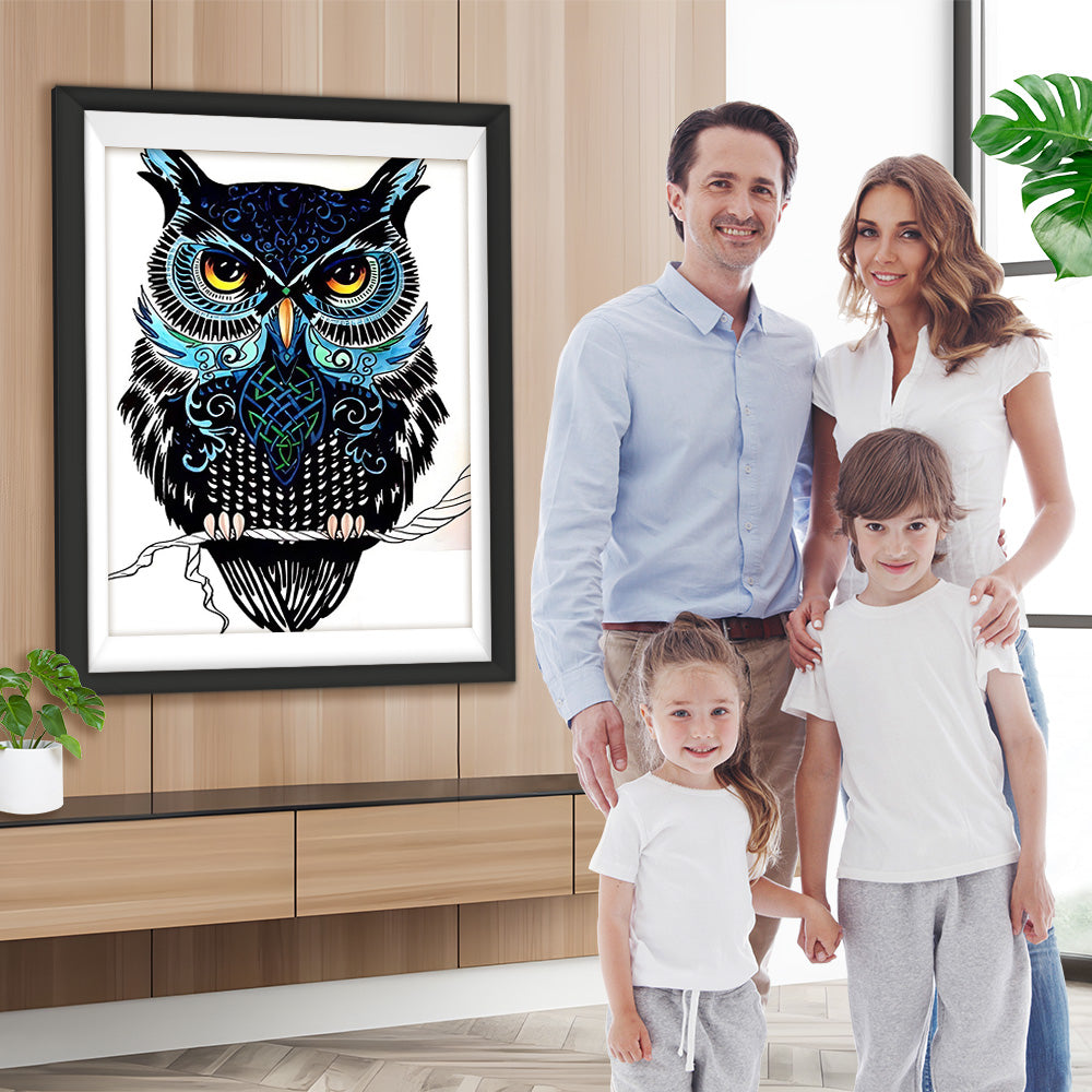 Schwarze Eule Diamond Painting