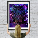 Schwarze Eule und Sternenlicht Diamond Painting