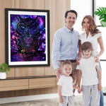 Schwarze Eule und Sternenlicht Diamond Painting