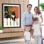 Schwarze Katze auf dem Zaun liegend Diamond Painting