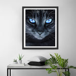 Schwarze Katze mit blauen Augen Diamond Painting