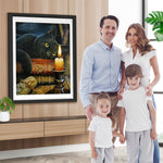 Schwarze Katze und Kerze Diamond Painting