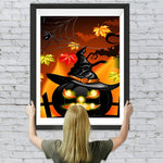 Schwarze Kürbislaterne an Halloween Diamond Painting