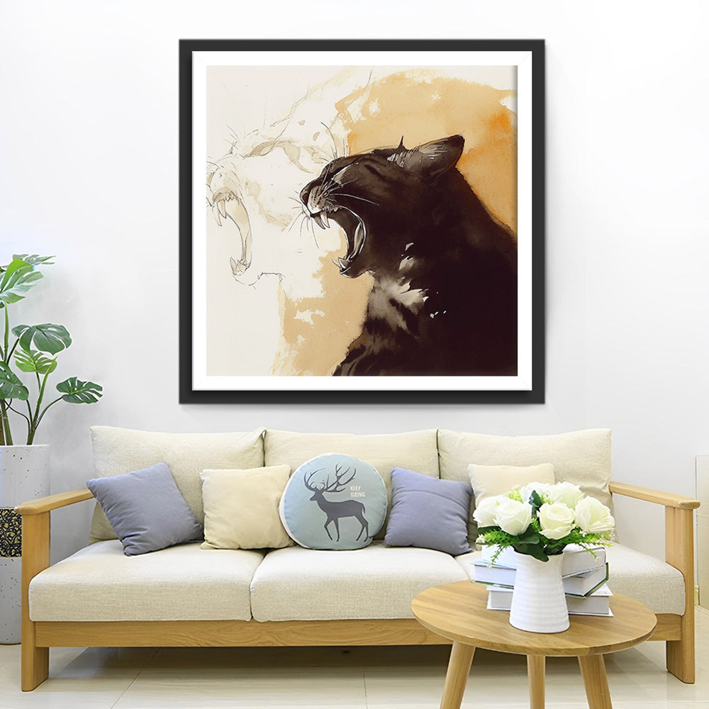 Schwarze Raubkatze Diamond Painting