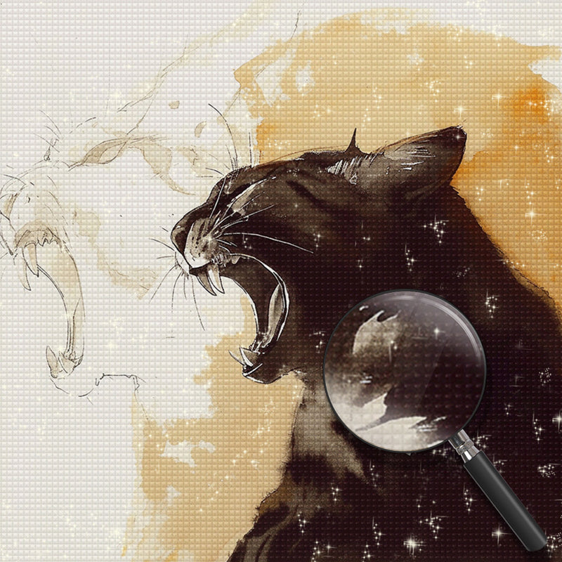 Schwarze Raubkatze Diamond Painting