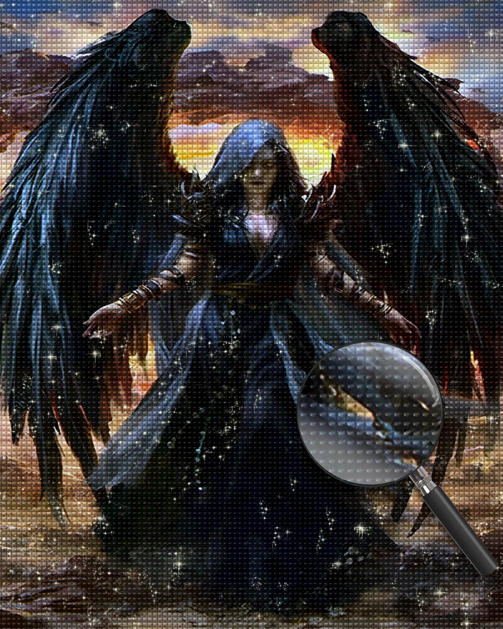Schwarzer Engel Diamond Painting