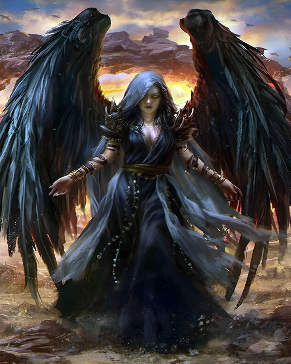 Schwarzer Engel Diamond Painting