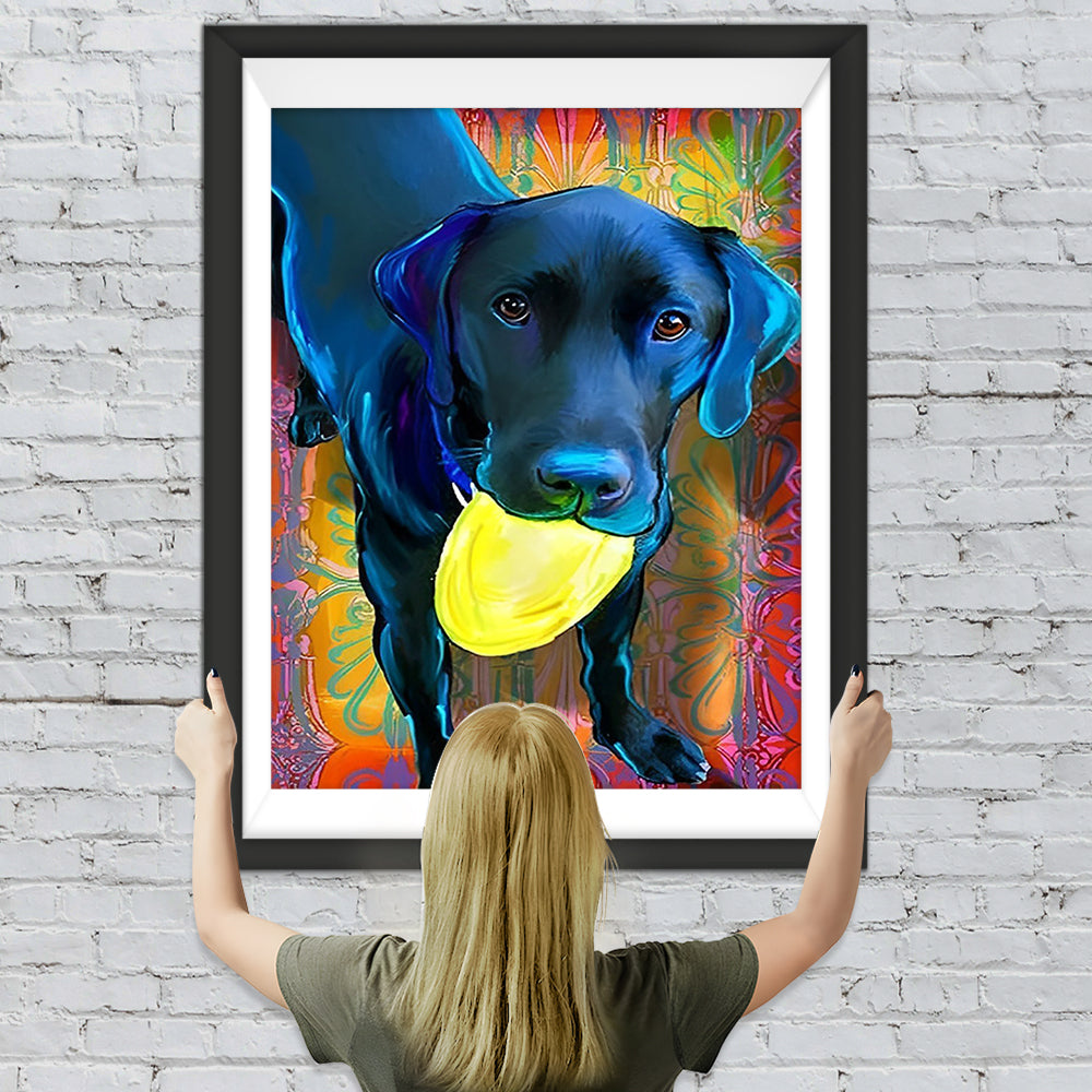 Schwarzer Hund Diamond Painting