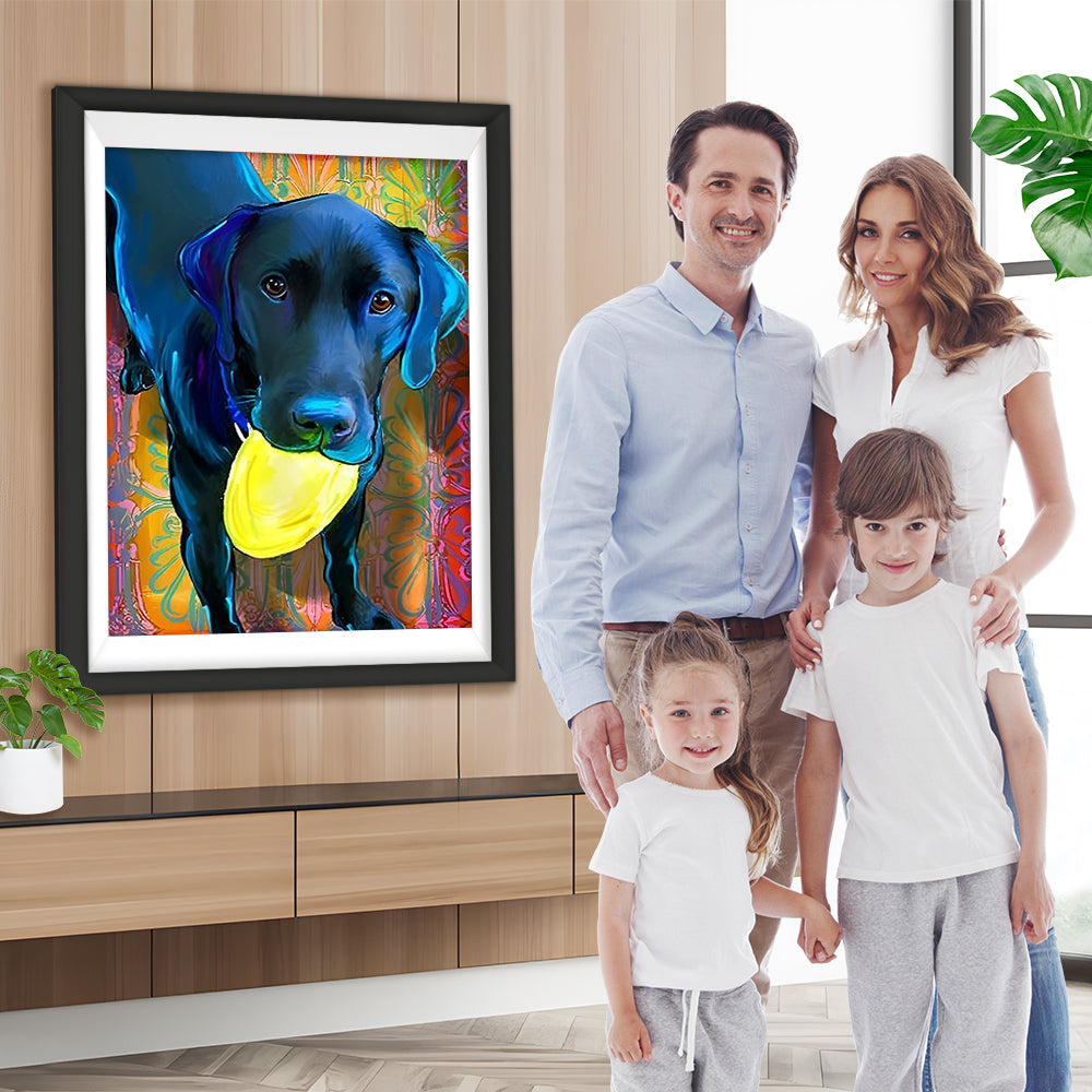 Schwarzer Hund Diamond Painting