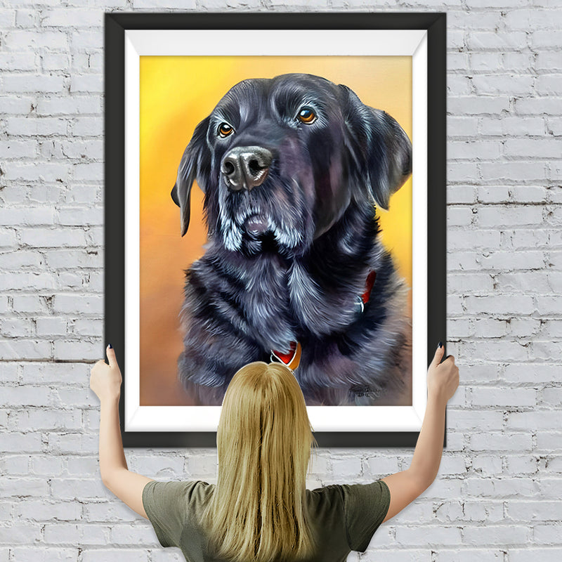 Schwarzer Labrador Diamond Painting