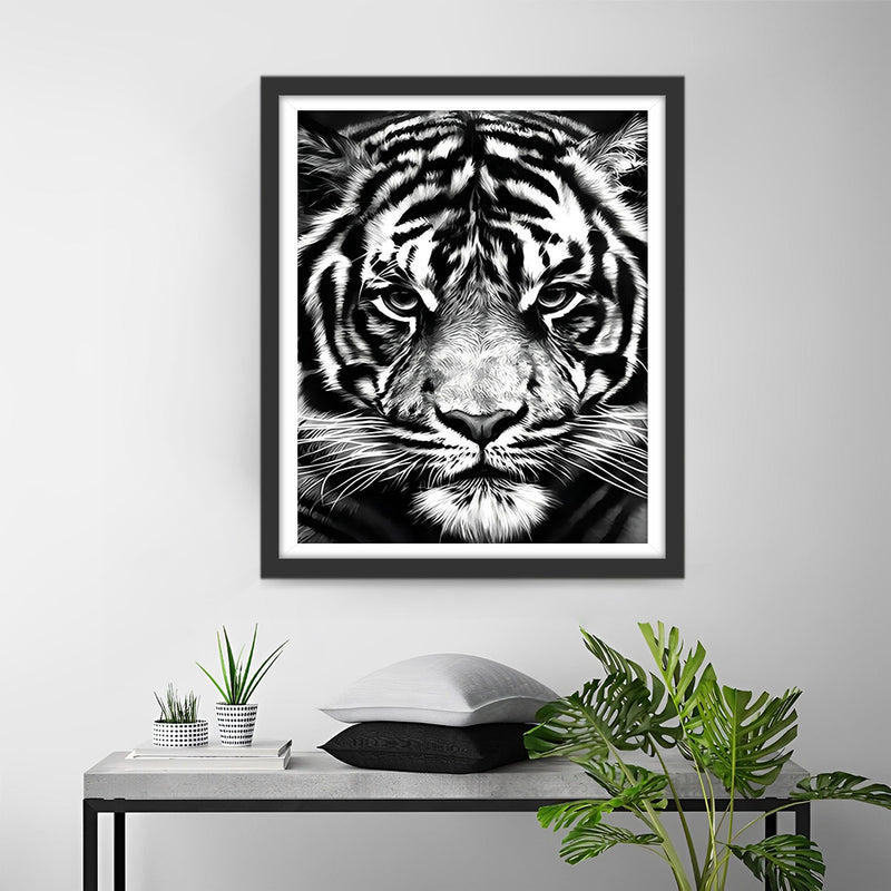 Schwarzer und weißer Tiger Diamond Painting