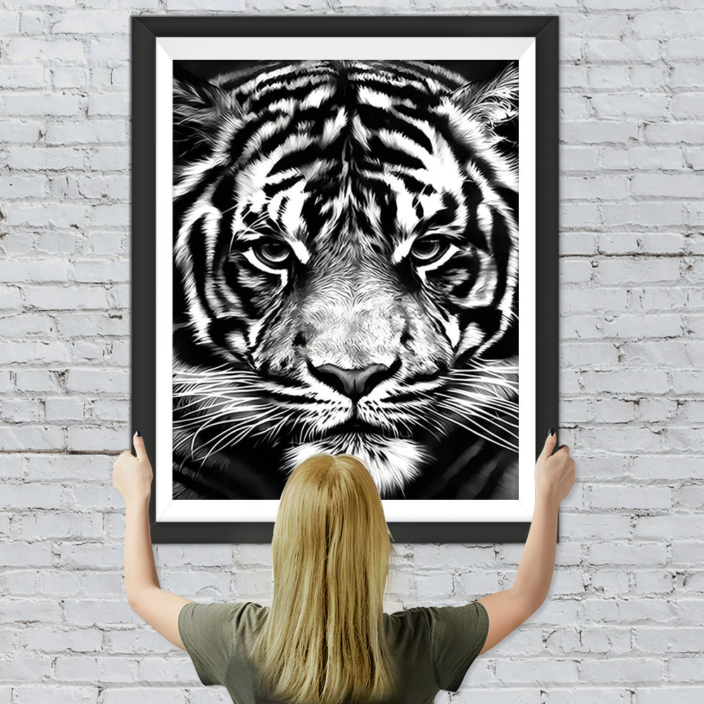 Schwarzer und weißer Tiger Diamond Painting