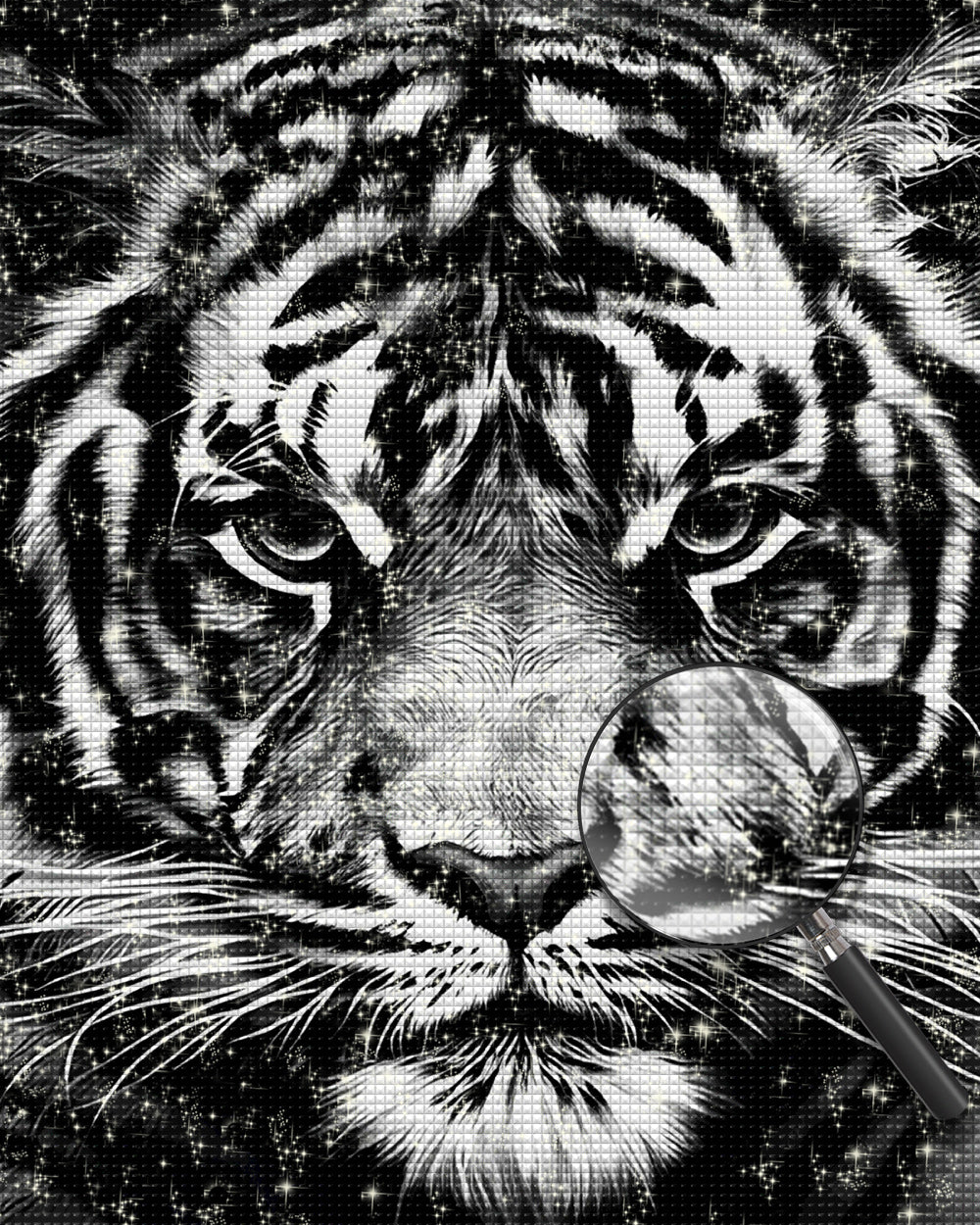 Schwarzer und weißer Tiger Diamond Painting