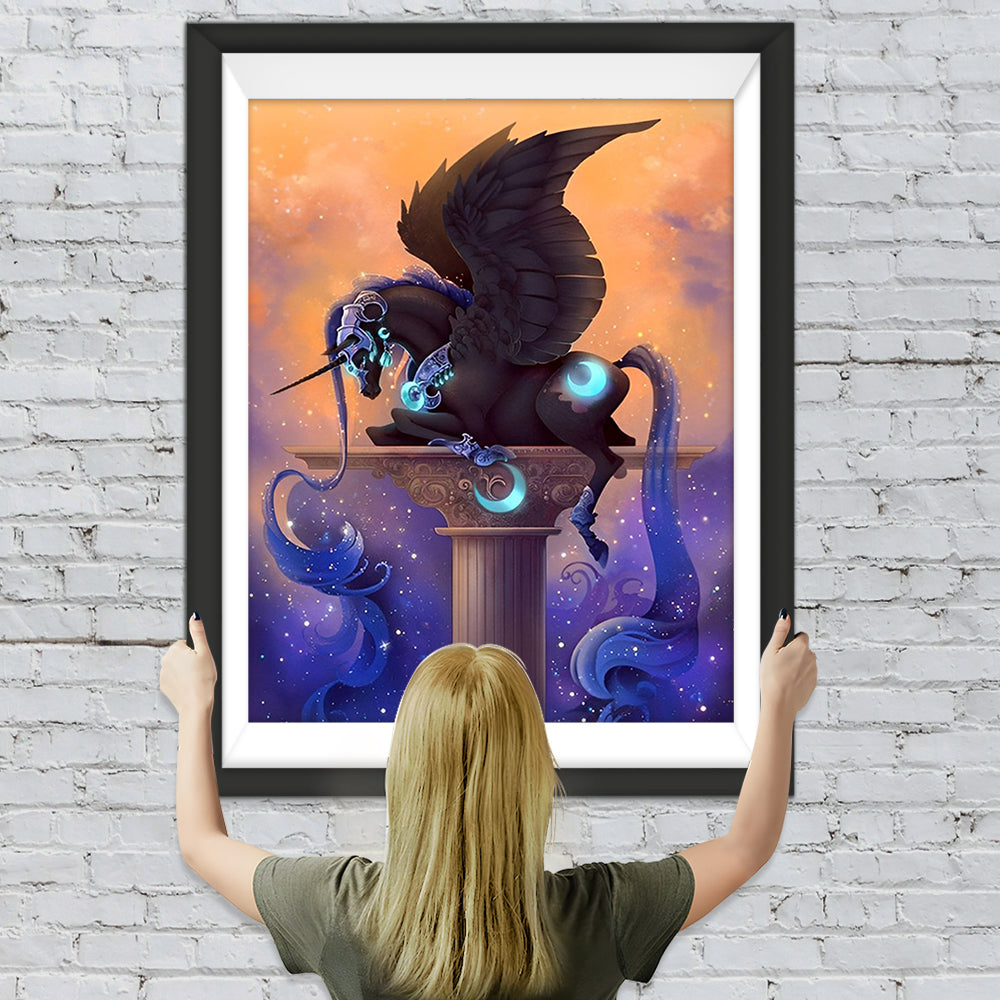 Schwarzes Einhorn Diamond Painting