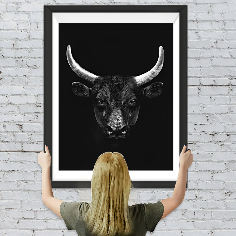 Schwarzweißes Rind Diamond Painting