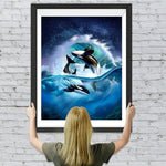 Schwertwale in den Wellen Diamond Painting