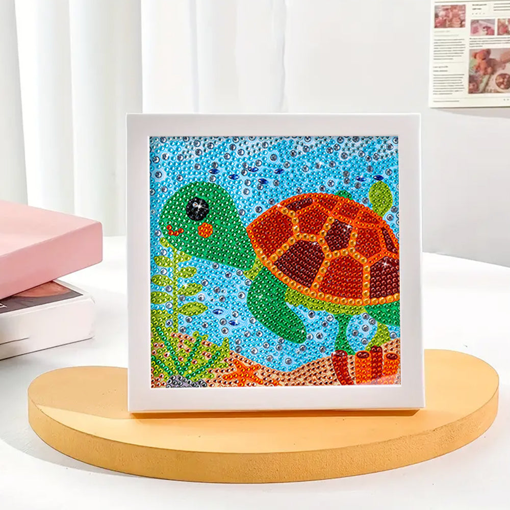 Schwimmende kleine Schildkröte Mini-Kristallpünktchen Diamond Painting