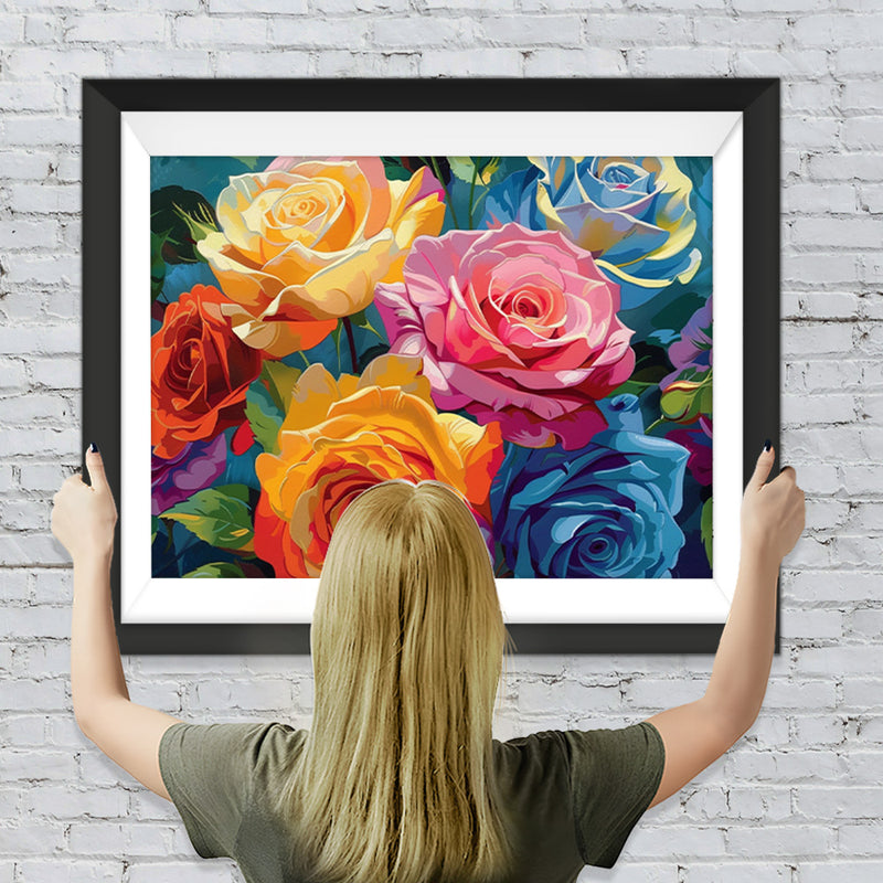 Sechs bunte Rosen Diamond Painting