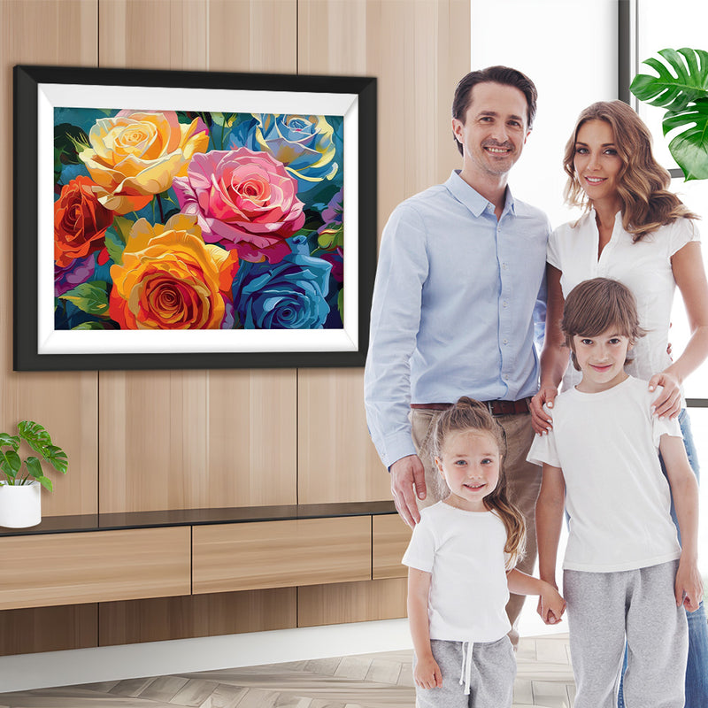 Sechs bunte Rosen Diamond Painting