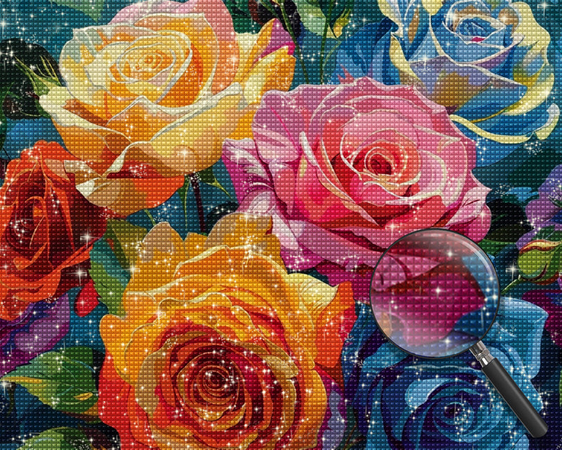 Sechs bunte Rosen Diamond Painting