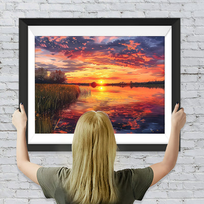 See bei Sonnenuntergang Diamond Painting