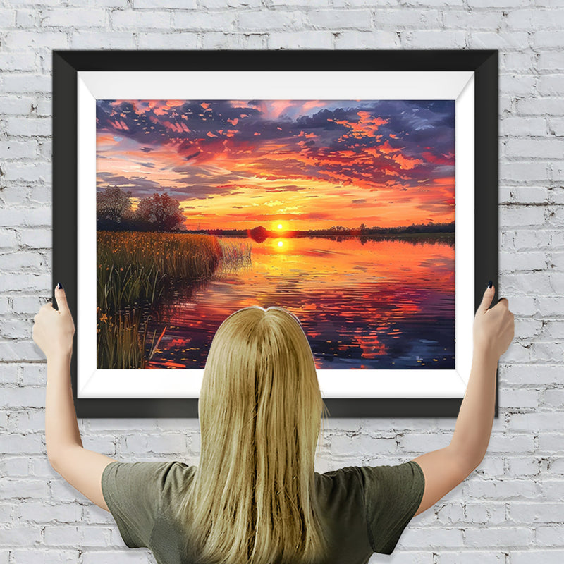 See bei Sonnenuntergang Diamond Painting