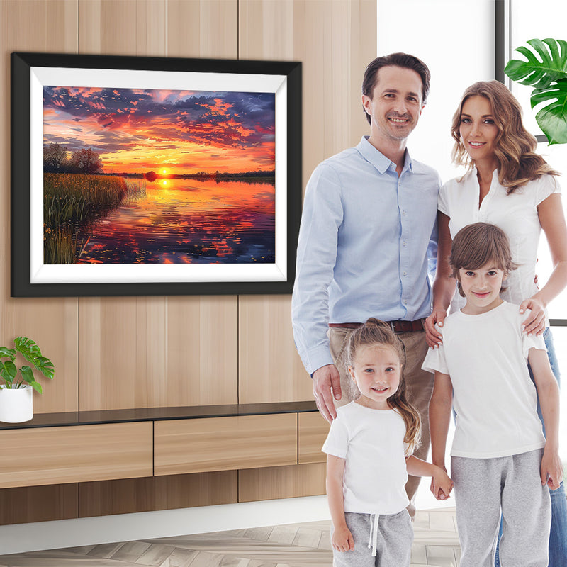 See bei Sonnenuntergang Diamond Painting