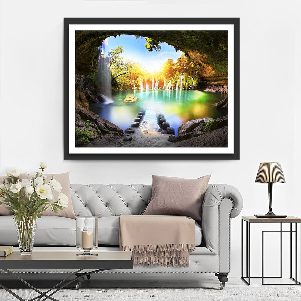 See in der Höhle Diamond Painting