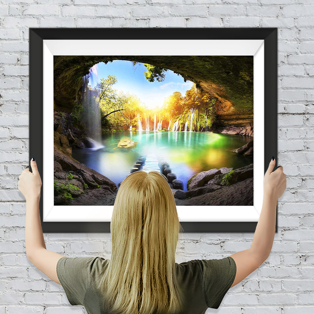 See in der Höhle Diamond Painting