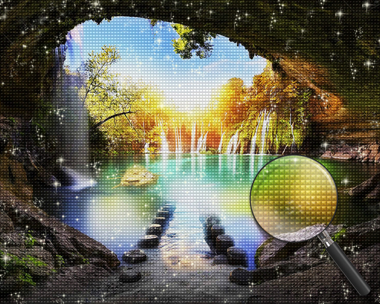 See in der Höhle Diamond Painting