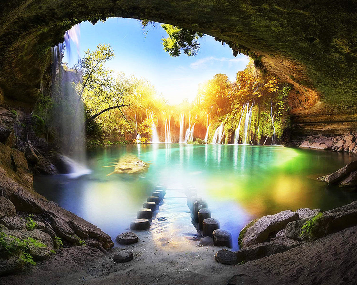 See in der Höhle Diamond Painting